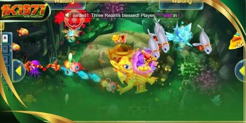 The edges of the screen act as mirrors that allow your bullets to bounce back into the play field